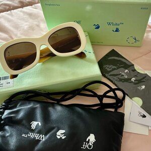 Off-White Pablo White/Brown Oval Unisex Sunglasses
